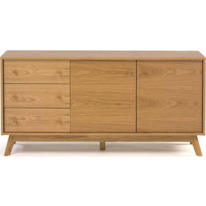 Nízká komoda v dekoru dubu v přírodní barvě 149x75 cm Kensal – Woodman obraz