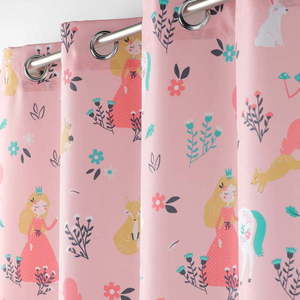 Růžový závěs 140x260 cm Princesse Licorne – douceur d'intérieur obraz