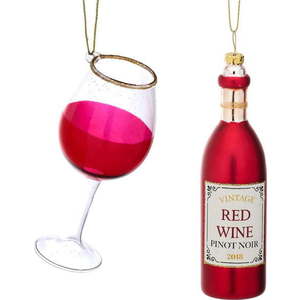 Skleněné vánoční ozdoby v sadě 2 ks Red Wine – Sass & Belle obraz