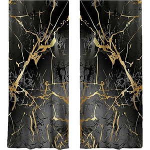 Závěsy v černo-zlaté barvě v sadě 2 ks 140x260 cm – Mila Home obraz