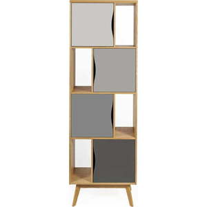 Šedá knihovna v dekoru dubu 65x191 cm Avon - Woodman obraz