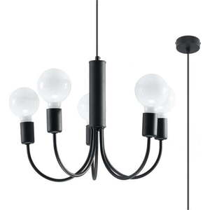 Černé závěsné svítidlo ø 45 cm Karim – Nice Lamps obraz