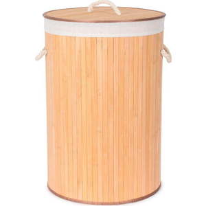 Kulatý bambusový koš na prádlo Compactor Round obraz