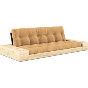 Manšestrová rozkládací pohovka ve světle hnědo-hořčicové barvě 244 cm Base – Karup Design obraz