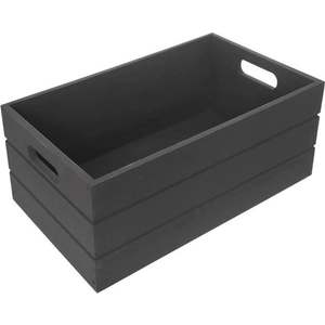 Antracitový dřevěný úložný box 36x26x15 cm – Orion obraz