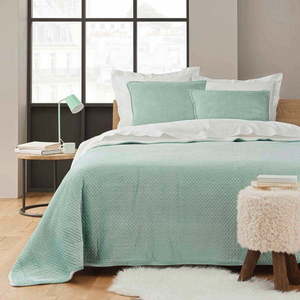 Zelený prošívaný set přehozu a povlaku na polštář s beránkem 240x220 cm Mylene – douceur d'intérieur obraz