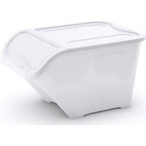 Bílý plastový úložný box s víkem 55x39x32 cm All In Box – KIS obraz
