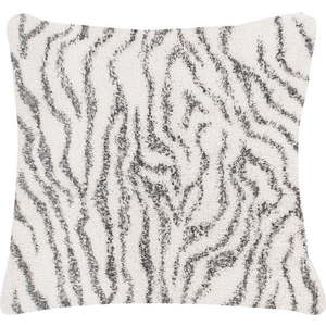 Bílo-šedý bavlněný dekorativní polštář Tiseco Home Studio Zebra, 45 x 45 cm obraz
