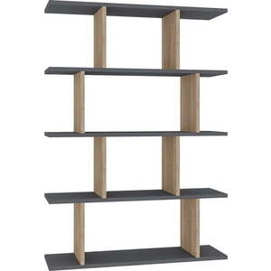 Šedá/přírodní knihovna v dekoru dubu 90x127 cm Harmon – Kalune Design obraz