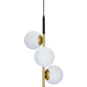 Závěsné svítidlo ve zlaté barvě se skleněným stínidlem 32.5x32.5 cm Duo – Candellux Lighting obraz