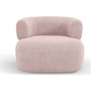 Světle růžové křeslo z textilie bouclé Jenny – Micadoni Home obraz