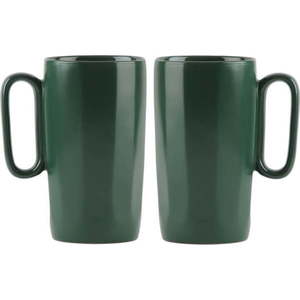 Tmavě zelené hrnky z kameniny v sadě 2 ks 330 ml Fuori – Vialli Design obraz