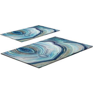 Modré koupelnové předložky v sadě 2 ks 60x100 cm – Foutastic obraz