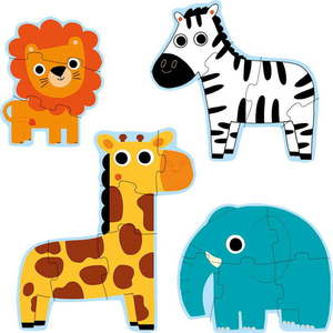 Sada 4 dětských puzzlí Djeco Mini Jungle obraz