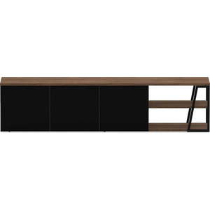 Černý TV stolek v dekoru ořechu 190x45 cm Albi - TemaHome obraz