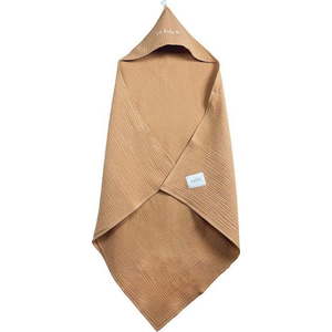 Hnědá mušelínová dětská osuška s kapucí 85x85 cm Muslin – Malomi Kids obraz