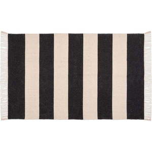 Černo-béžová koupelnová podložka z recyklované bavlny Wenko Kasi, 50 x 80 cm obraz