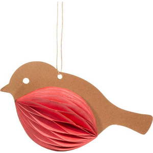 Papírová ručně vyrobená vánoční ozdoba 7 cm Honeycomb Robin – Sass & Belle obraz