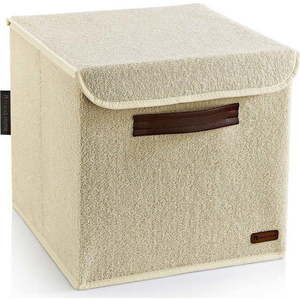 Béžový látkový úložný box s víkem 30x30x30 cm – Mioli Decor obraz
