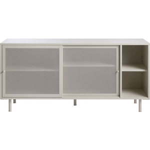 Šedá kovová komoda s posuvnými dveřmi 160x75x47 cm Veep – Unique Furniture obraz