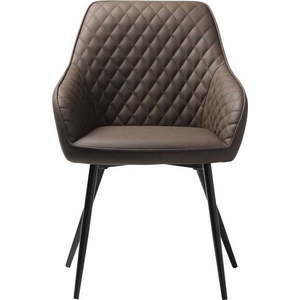 Hnědá jídelní židle z imitace kůže Milton – Unique Furniture obraz