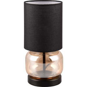 Černo-oranžová stolní lampa s textilním stínidlem (výška 28, 5 cm) Elio – Trio obraz