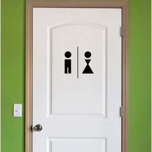 Černá samolepka Ambiance Man And Woman Restroom obraz