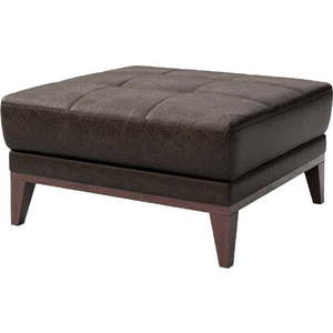 Tmavě hnědá kožená podnožka MESONICA Musso Tufted obraz