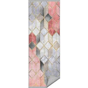 Šedo-růžový pratelný koberec běhoun 80x200 cm – Mila Home obraz
