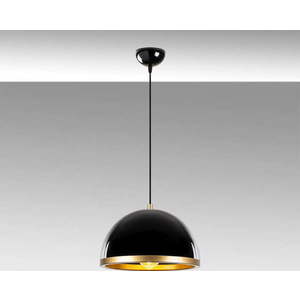 Závěsné svítidlo v černé a zlaté barvě s kovovým stínidlem ø 30 cm Ferenci – Opviq lights obraz