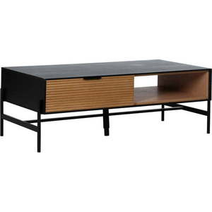 Konferenční stolek v dekoru jasanu v černé a přírodní barvě 60x124 cm Orleans – Ixia obraz