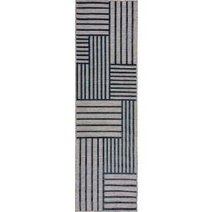 Tmavě modrý vnitřní a venkovní koberec 66x230 cm Vigo Blocks – Flair Rugs obraz