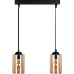 Černé závěsné svítidlo se skleněným stínidlem 10x34 cm Bistro – Candellux Lighting obraz
