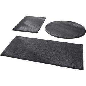 Tmavě šedé koupelnové předložky v sadě 3 ks 50x90 cm – Mila Home obraz