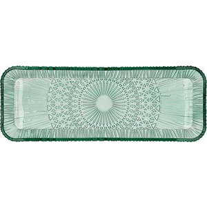 Zelený skleněný servírovací talíř 14x38 cm Kusintha – Bitz obraz