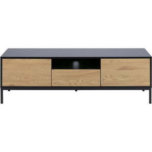 TV stolek v dekoru dubu v černo-přírodní barvě 140x45 cm Seaford – Actona obraz