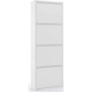 Bílý kovový botník se 4 výklopnými zásuvkami Kave Home Rox obraz