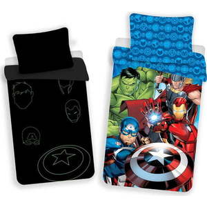 Bavlněné dětské povlečení na jednolůžko se svítícím efektem 140x200 cm Avengers – Jerry Fabrics obraz