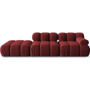 Červená sametová pohovka 282 cm Bellis – Micadoni Home obraz