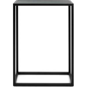 Černý konzolový stolek s deskou z dubového dřeva 30x66 cm Daniël – Spinder Design obraz