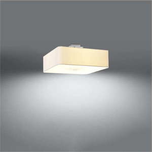 Bílé stropní svítidlo se skleněno-textilním stínidlem 45x45 cm Kortez – Nice Lamps obraz