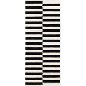 Černo-bílý oboustranný ručně tkaný vlněný běhoun 80x200 cm Donna – Hanse Home obraz
