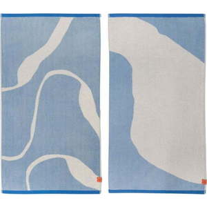 Bílo-modré ručníky v sadě 2 ks z Bio bavlny 50x90 cm Nova Arte – Mette Ditmer Denmark obraz