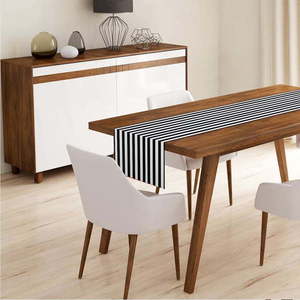 Běhoun na stůl 40x130 cm Black Stripes – Minimalist Cushion Covers obraz