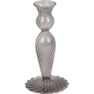 Šedý skleněný svícen PT LIVING Swirl, výška 17 cm obraz