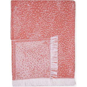 Červený pléd s podílem bavlny Euromant Dotty Diamond, 140 x 180 cm obraz