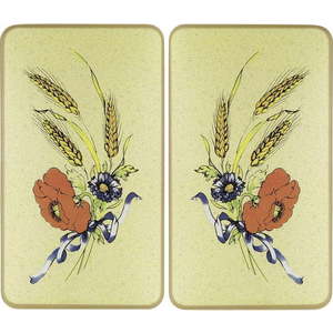 Kryty na sporák v sadě 2 ks z tvrzeného skla 52x30 cm Corn-Flowers - Maximex obraz