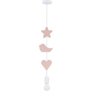 Bílo-růžové dětské svítidlo s kovovým stínidlem Single – Candellux Lighting obraz