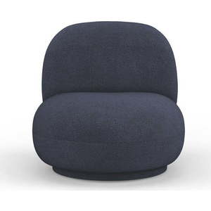 Tmavě modré křeslo z textilie bouclé Chuck – Micadoni Home obraz
