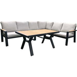 Šedý hliníkový zahradní lounge set pro 5 Rotterdam – Rojaplast obraz